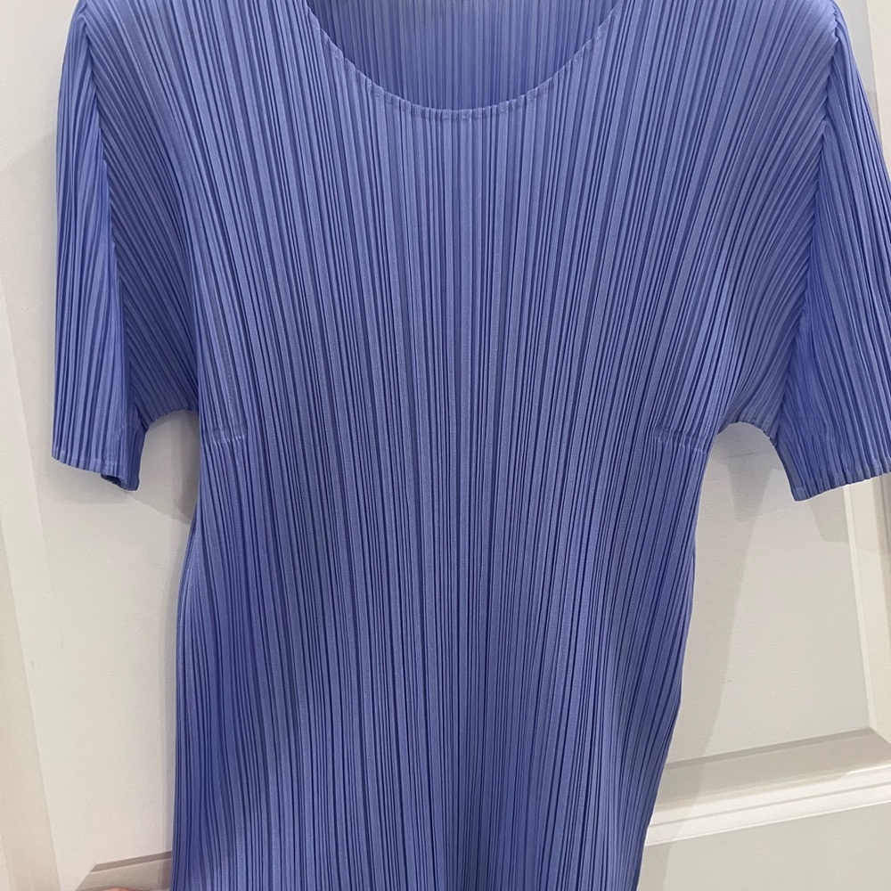 Issey Miyake light blue Short Sleeve Tee
